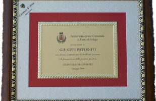 IMPORTANTE RICONOSCIMENTO ISTITUZIONALE AL MAESTRO G. PATERNITI (2009)
